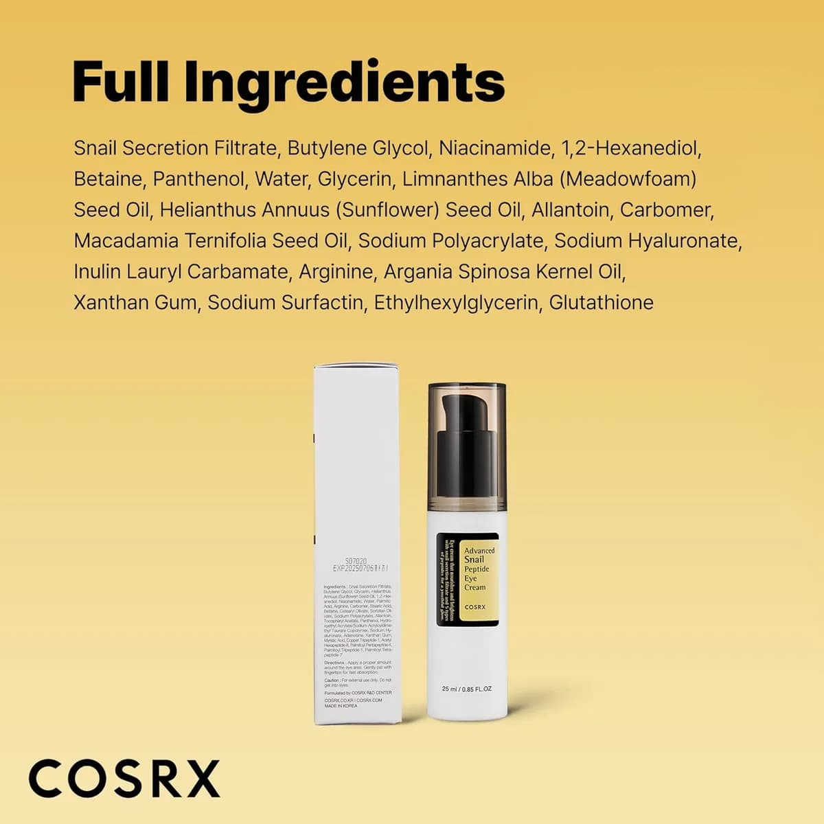 COSRX Snail Mucin Peptide Under Eye Cream