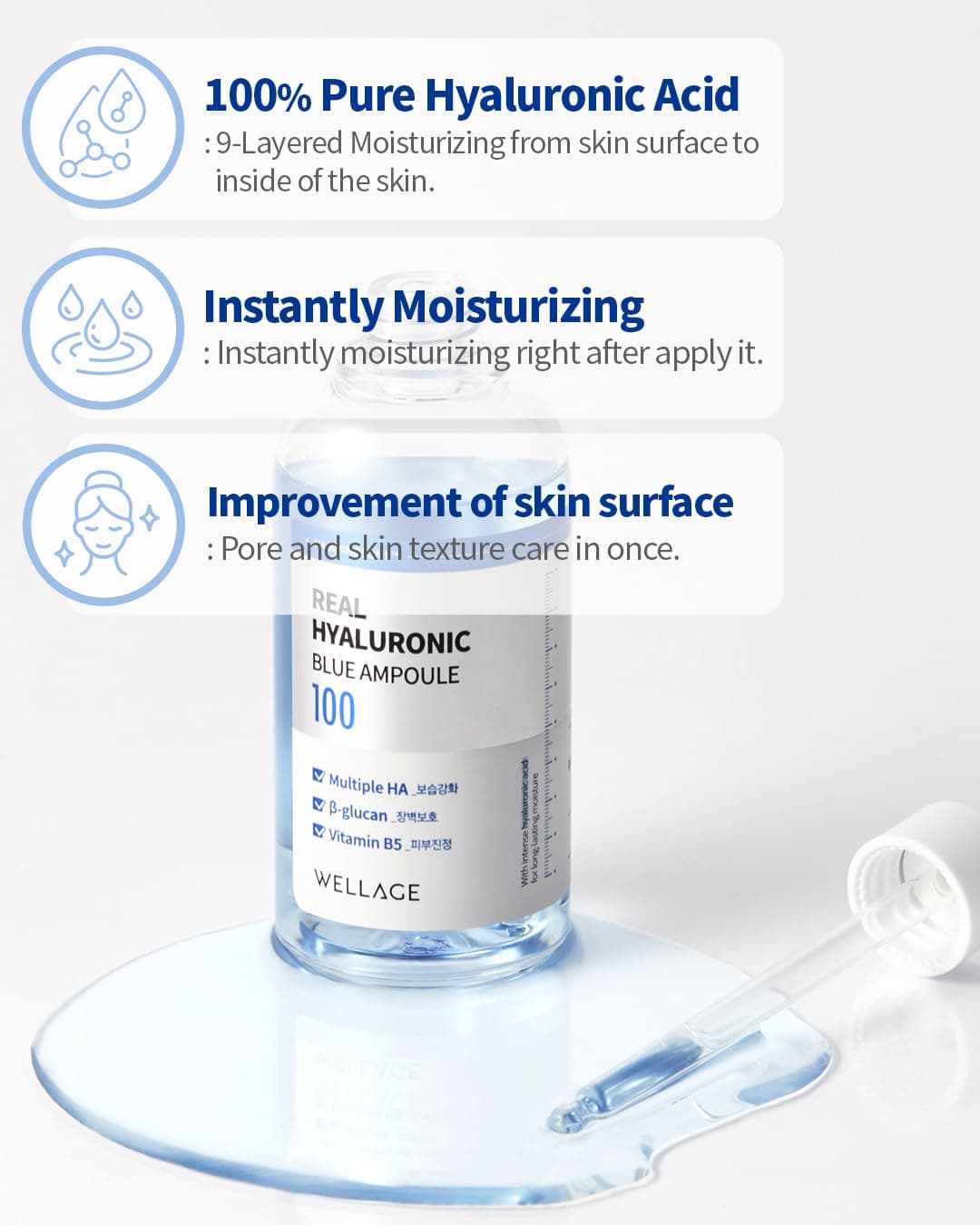 WELLAGE Real Hyaluronic Ampolla azul 100