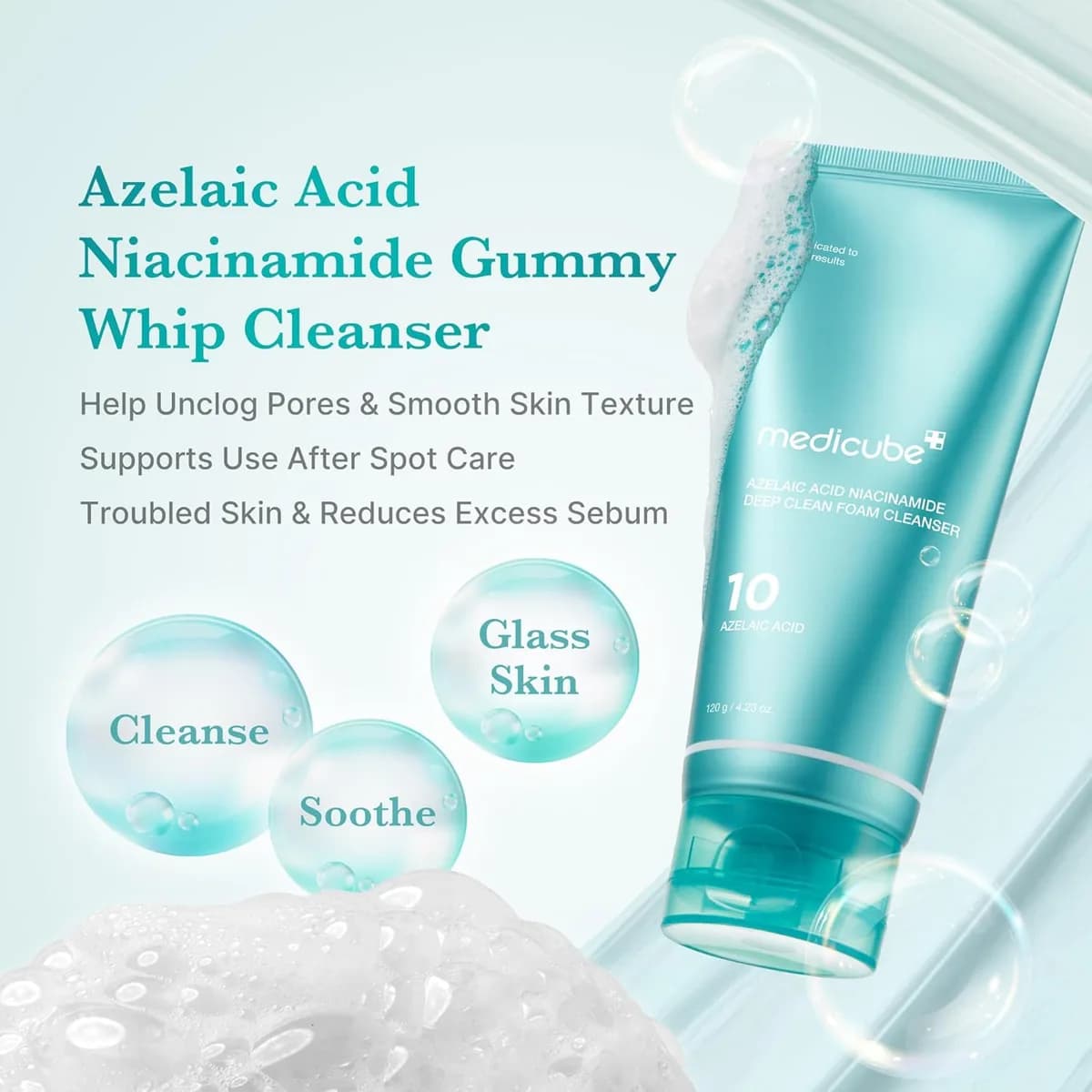 Medicube Deep Azelaic Acid + Niacinamide Foam Cleanser