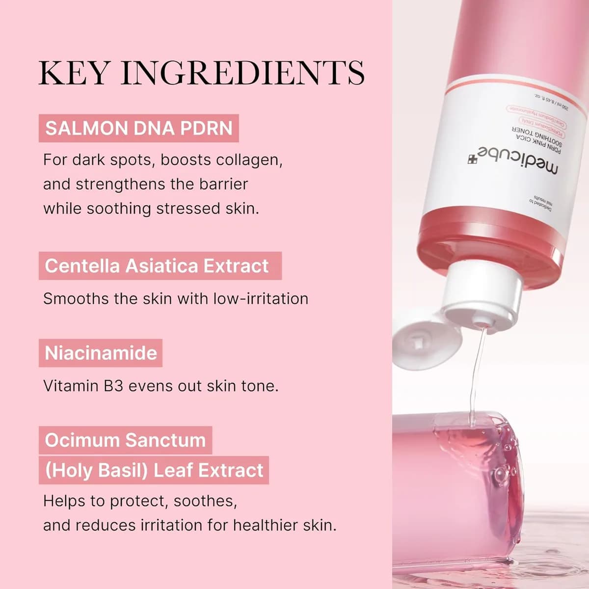 Medicube Salmon DNA PDRN Pink CICA Tónico Calmante