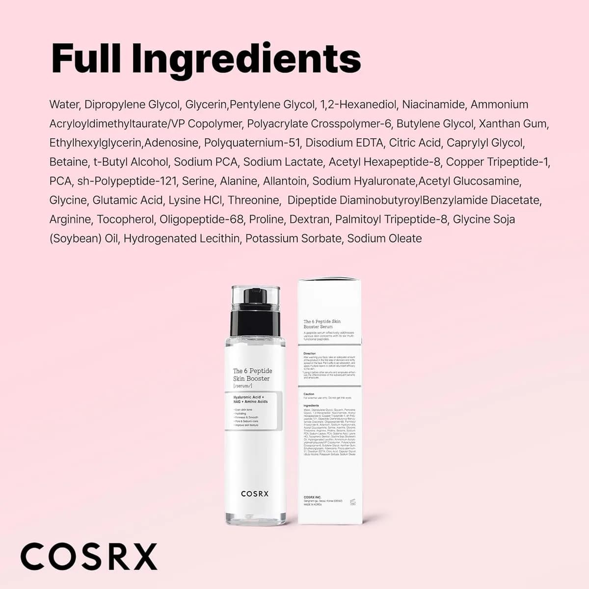 COSRX Suero-tóner Colágeno Peptide 6X + Niacinamida